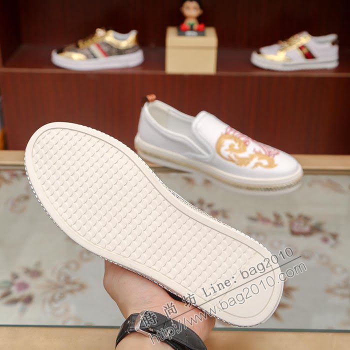 VERSACE男鞋 範思哲休閒鞋 專櫃品質 牛皮鞋面 刺繡瓦薩琪人頭 時尚潮鞋  jpx1961